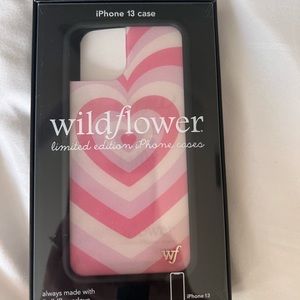 IPHONE 13 PINK HEART WILD FLOWER CASE